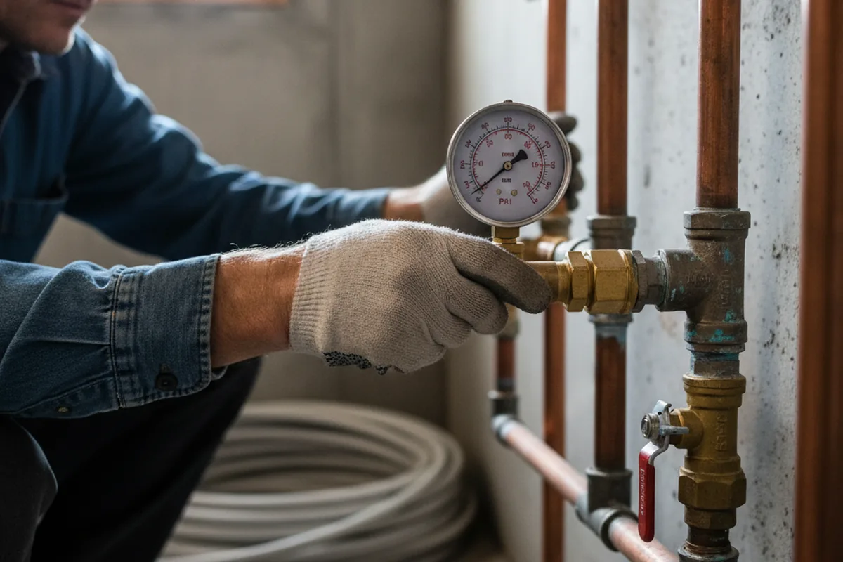 Pressure testing a repaired line during Water Line Repair in Loganville